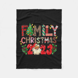 Retro Family Christmas Crew 2023 Matching Family Fleecedecke