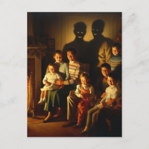 Retro Family Christmas Horror Postkarte
