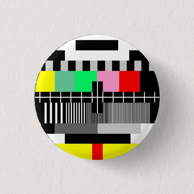 Retro-Farb-TV-Testbild Button (Vorderseite)
