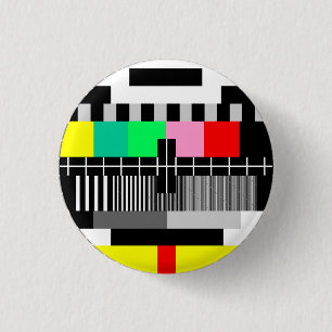 Retro-Farb-TV-Testbild Button