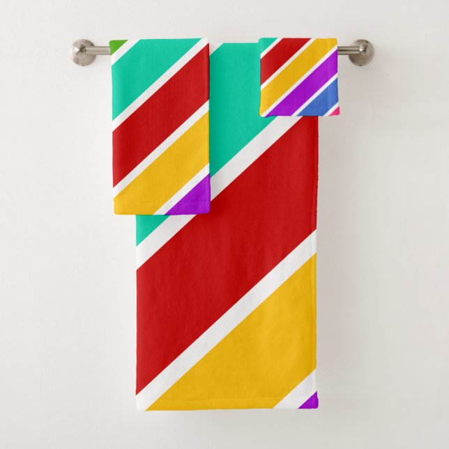 Retro-Farbbandmuster Badhandtuch Set (Insitu)