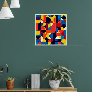 Retro-Farbblock-Geometrie-Kunst Poster