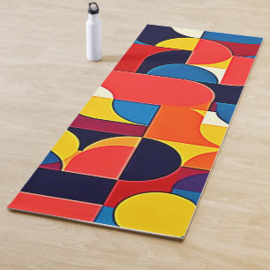 Retro-Farbblock-Geometrie-Kunst Yogamatte