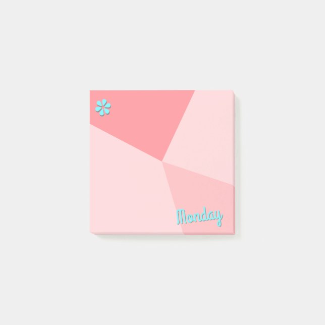 Retro-Farbblockplaner Post-it Klebezettel (Vorderseite)