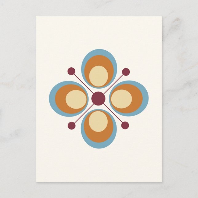 Retro-Farben Geometrie Postkarte (Vorderseite)