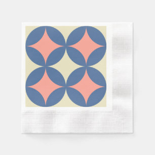 Retro Farben Mitte Jahrhundert Moderne Kreise Serviette