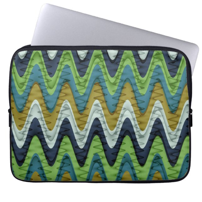 Retro-Farben Muster Laptopschutzhülle (Vorderseite)