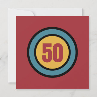 Retro-Farben Personalisiert 50. Geburtstagsfeier E Einladung