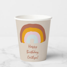 Retro-Farben Rainbow Doodle-benutzerdefinierte Mel Pappbecher