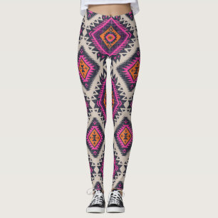 Retro Farben, Stamm Navajo Design. Leggings