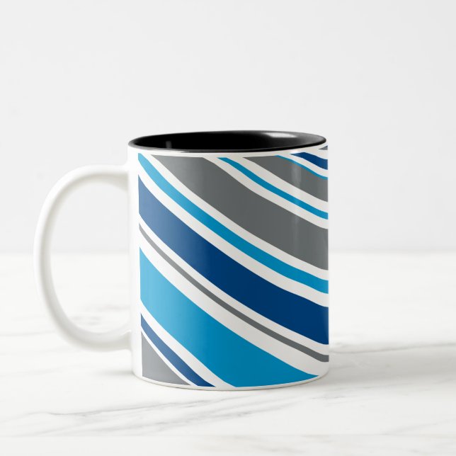 Retro-Farben Waves  Zweifarbige Tasse (Links)