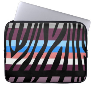 Retro-Farben-Zebrastreifen-Muster 15 Laptopschutzhülle