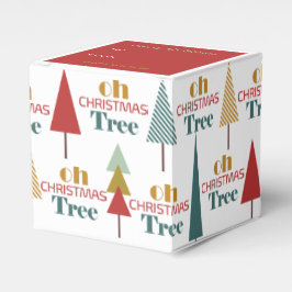 Retro farbenfroh Oh Weihnachtsbaum Urlaub Geschenkschachtel