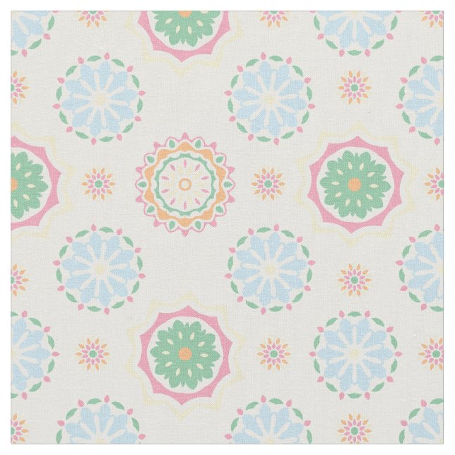 Retro farbenfrohe böhmische abstrakte Blumenmuster Stoff (Nahaufnahme)
