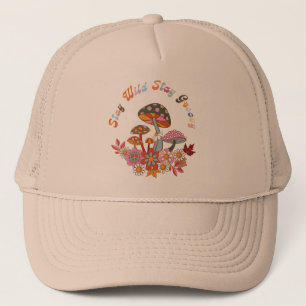 Retro farbenfrohe boho Blume Groovy Blumendesign Truckerkappe