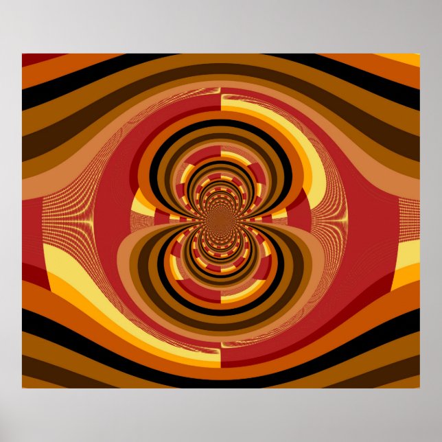 Retro farbenfrohe florale Jugendstil-Dekoration Poster (Vorne)