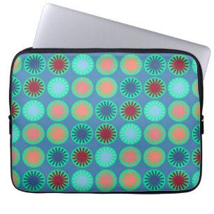 Retro farbenfrohe florale Moderne geometrische Mus Laptopschutzhülle