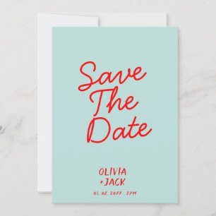 Retro farbenfrohe Funky Einzigartige Moderne Hochz Save The Date