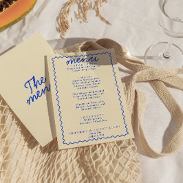 Retro farbenfrohe helle Funky Modern Frame Wedding Menükarte