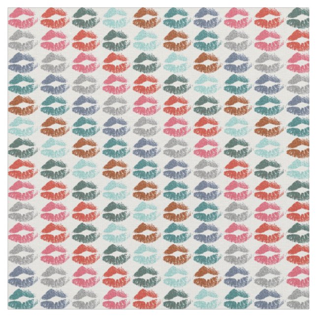 Retro farbenfrohe Lippen #33 Stoff (Nahaufnahme)