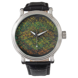 Retro farbenfrohe Lippen #3 Armbanduhr