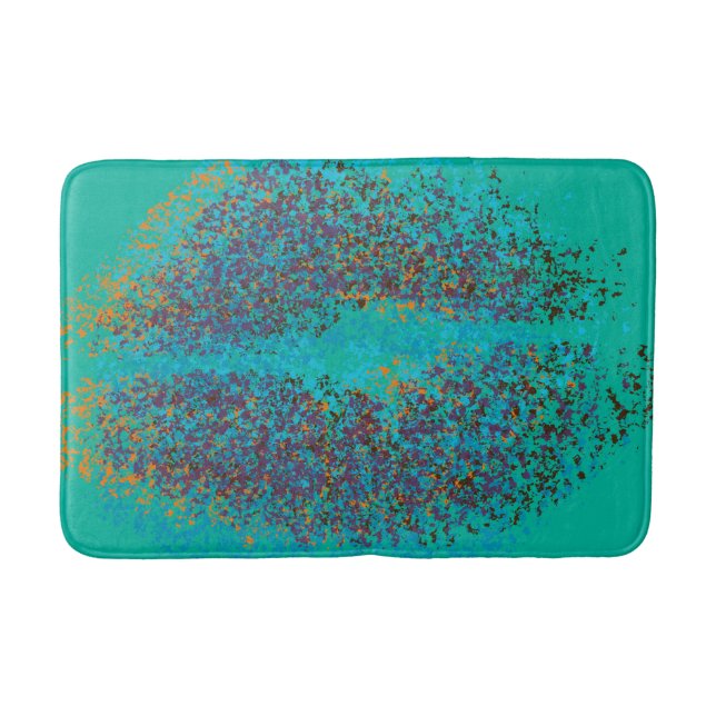 Retro farbenfrohe Lippen Badematte (Vorderseite)