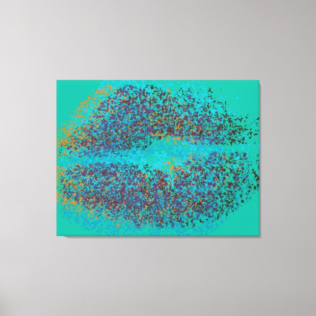 Retro farbenfrohe Lippen Leinwanddruck (Vorderseite)