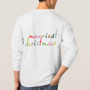 Retro farbenfrohe moderne frohe Weihnachtsfeiertag T-Shirt
