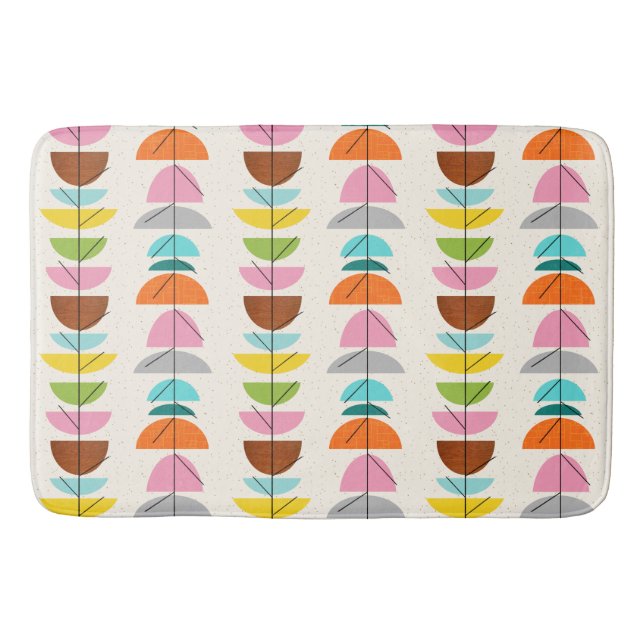 Retro farbenfrohe Nester Bath Mat Badematte (Vorderseite)