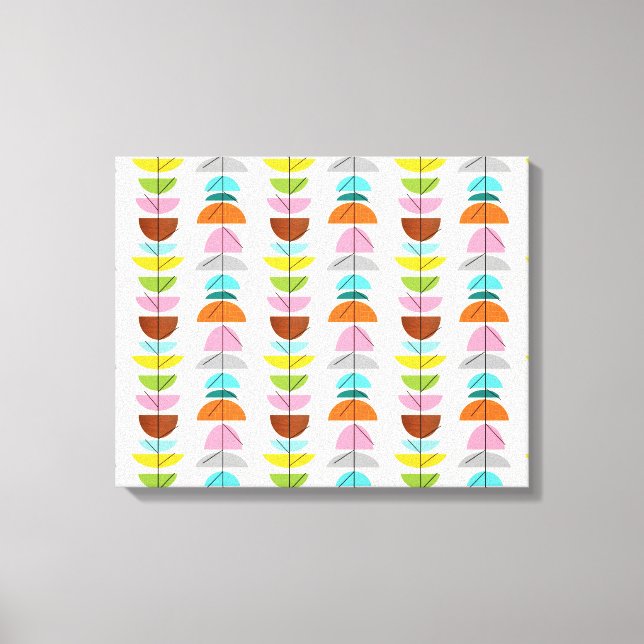Retro farbenfrohe Nester gesteppte Canvas Print Leinwanddruck (Vorderseite)