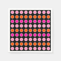 Retro farbenfrohe Polka Punkte schwarz rosa und or