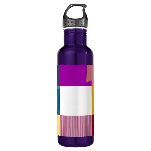 Retro Farbenfrohe Pop Kunst Trinkflasche (Vorderseite)