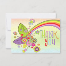 Retro farbenfrohe Rainbow-Blume - Nachricht Vielen
