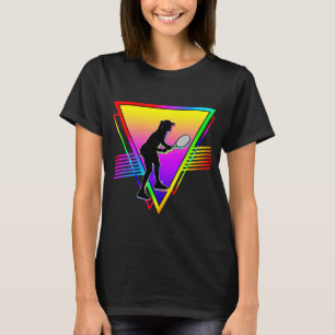 Retro farbenfrohe Rainbow Tennis Women's Player T-Shirt