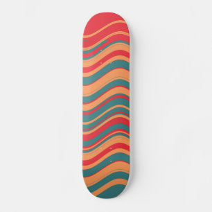 Retro Farbenfrohe Streifen Decorative Art 2 Skateboard