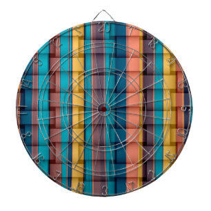 Retro farbenfrohe Streifen Weidenkunst Grafikdesig Dartscheibe