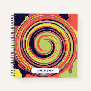 Retro Farbenfrohe Swirt-Muster für individuelles N Notizbuch
