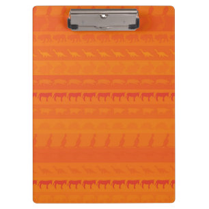 Retro farbenfrohe Tiere Moderne Streifen Muster #1 Klemmbrett