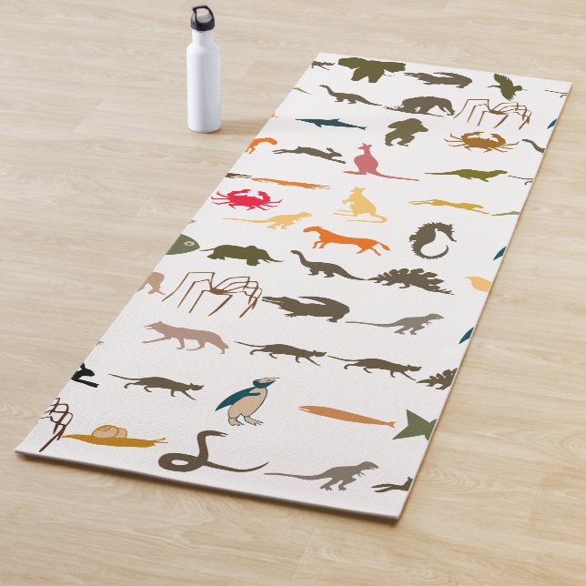 Retro farbenfrohe Tiere Yogamatte (Beispiel)