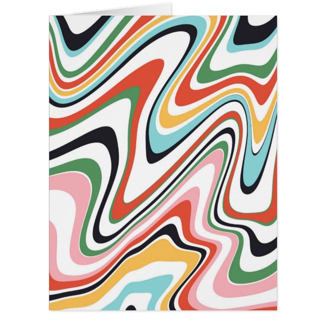 Retro farbenfrohe Wavy Lines Modernes Design (Vorderseite)
