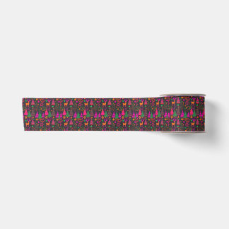 Retro farbenfrohe Weihnachtsbaumen Satinband