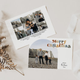 Retro Farbenfrohe Weihnachtsgeschichte Foto Feiertagskarte