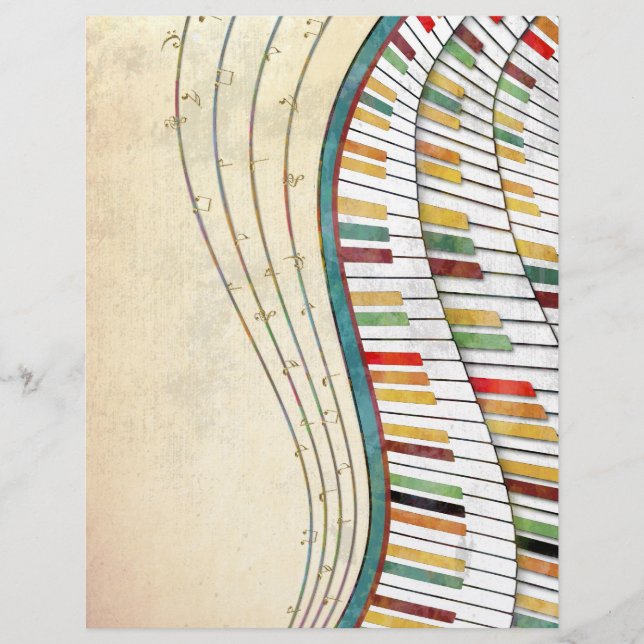 Retro farbenfroher Flügelpiano (Vorderseite)