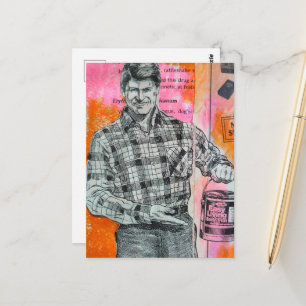 Retro-Farbenmann-Collage Postkarte