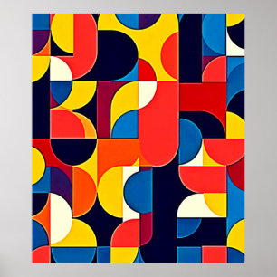 Retro-Farbfeld-Geometrie-Kunst Poster