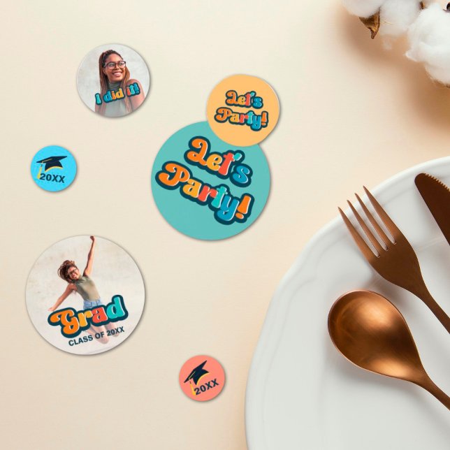 Retro farbig 2 Foto jedes Jahr Abschluss Konfetti (Von Creator hochgeladen)