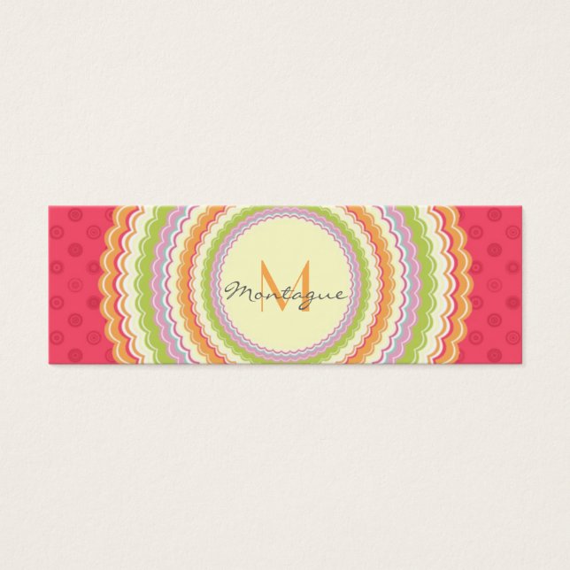 Retro farbige Blume Power Monogramm Ernennung (Vorderseite)