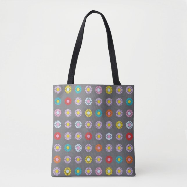 Retro-farbige Blume Tasche (Vorderseite)
