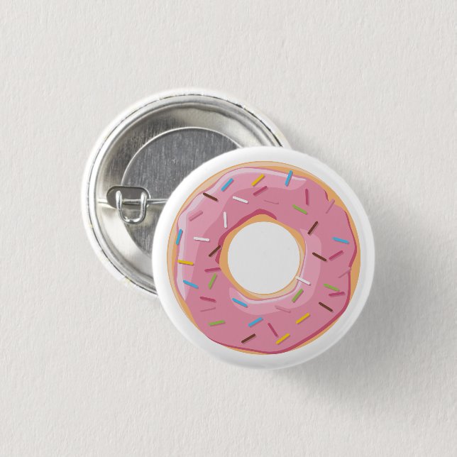Retro-farbige Donut-Muster Minimalist Party-Spaß Button (Vorne & Hinten)