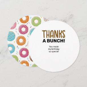 Retro-farbige Donut-Muster Minimalist Party-Spaß Dankeskarte